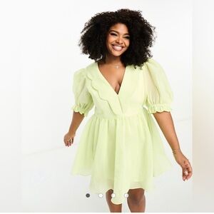 ASOS Luxe Curve Size 18 Light Green Dress Plus Size